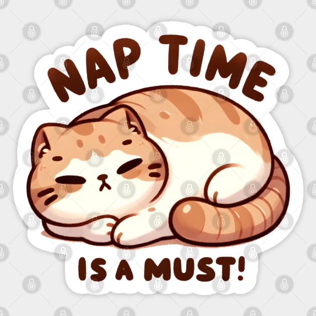 Cat Embracing the Essential Nap Time Sticker by Umbrella Studio